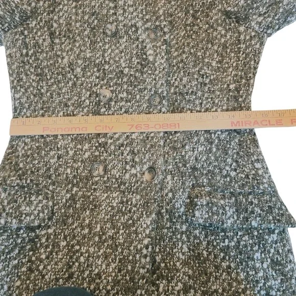 Piazza Sempione Olive Tweed Double Breasted‎ Coat IT 38 US 2 Wool Italy Luxury - Picture 10 of 13